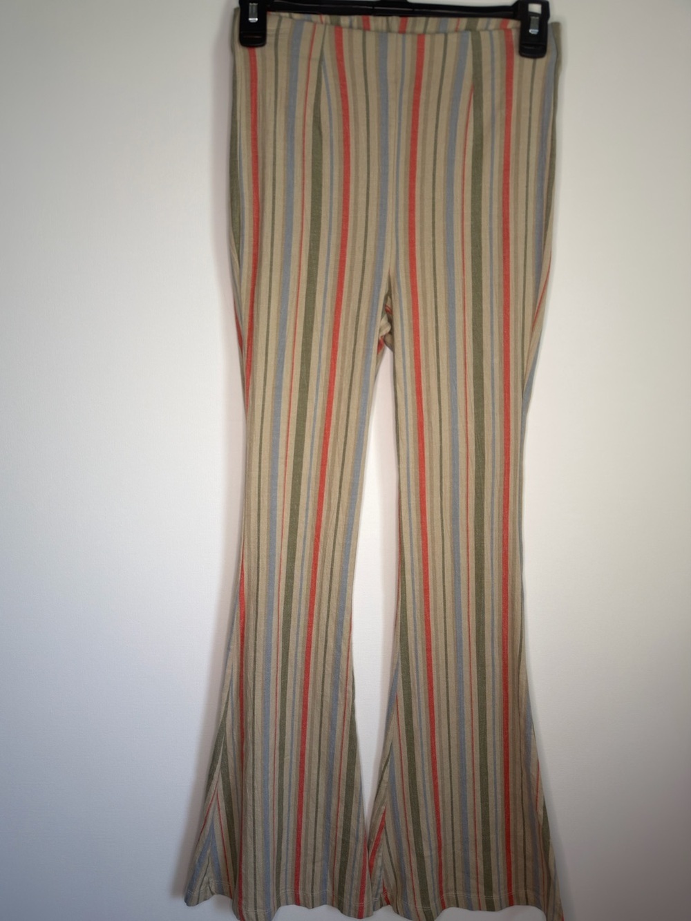 Free People Striped Stretchy Pull On Flare Pants Size XS